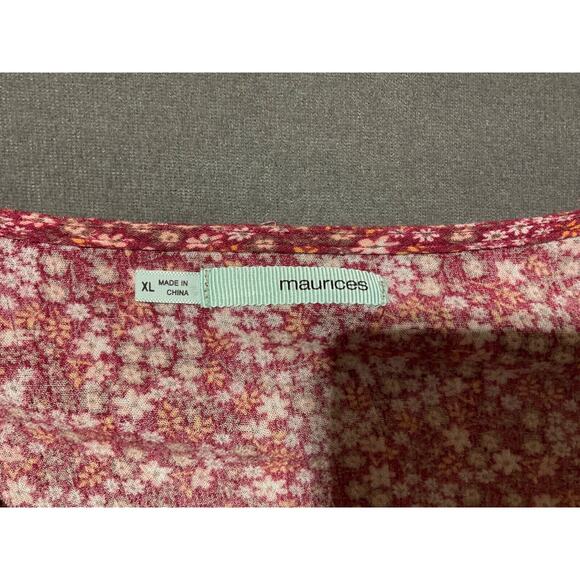 Maurice’s XL Women's Retro Boho Floral Long Sleeve Crochet Detail Blouse - Picture 2 of 5